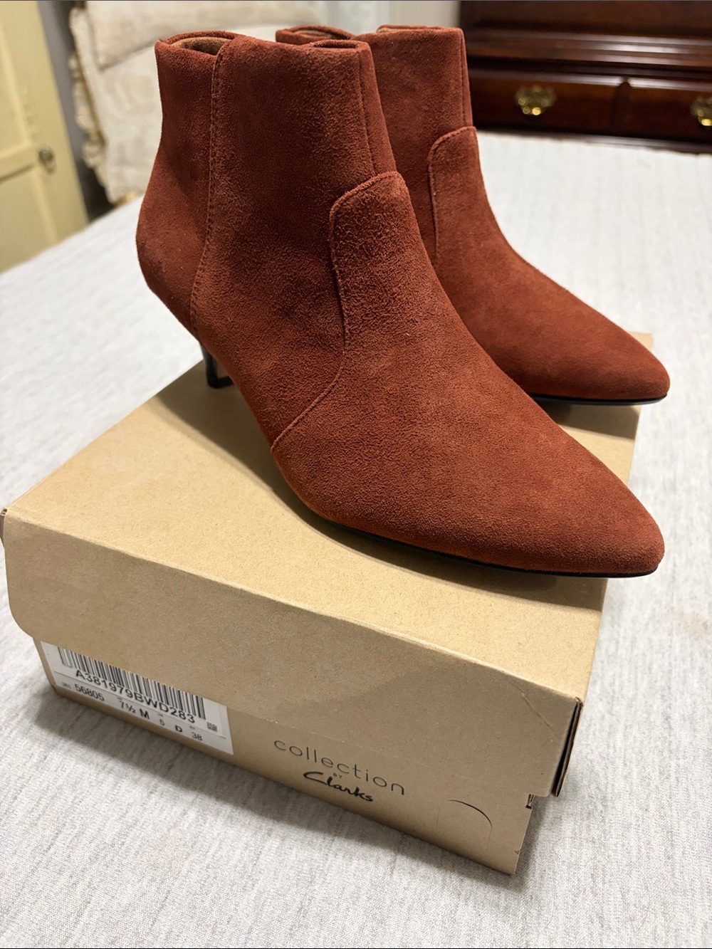 Clarks suede ankle boots